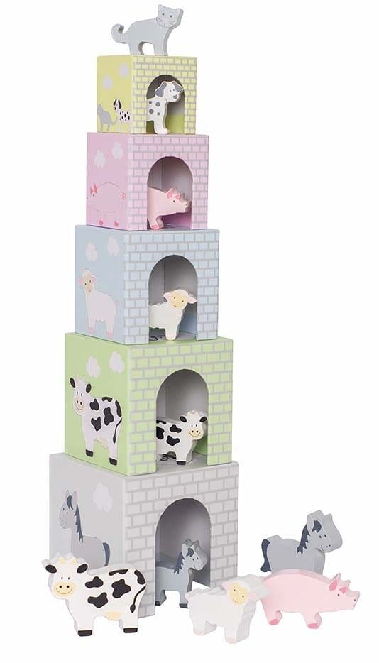 Cubes empilables 1-5 animaux de la ferme