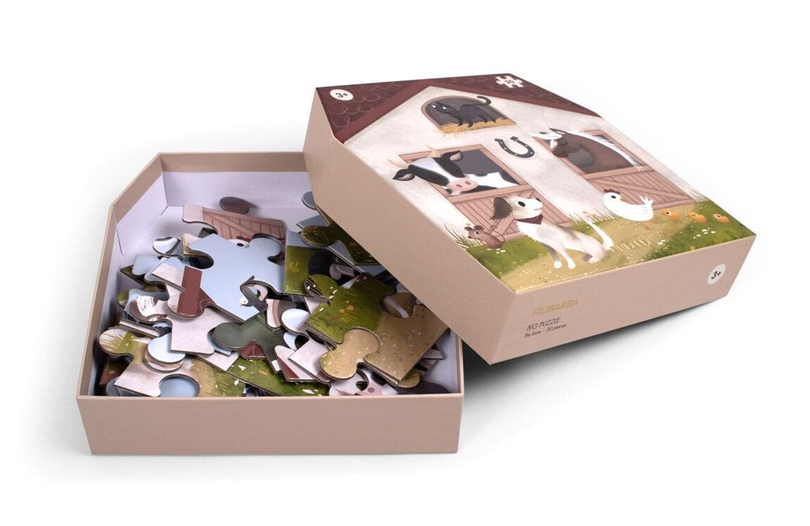 Coffret Grand Puzzle 30 pièces - A la ferme